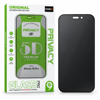 starfix Privacy Full Curved Edge Displayschutz-Glas passend für iPhone 18 Pro, schwarz