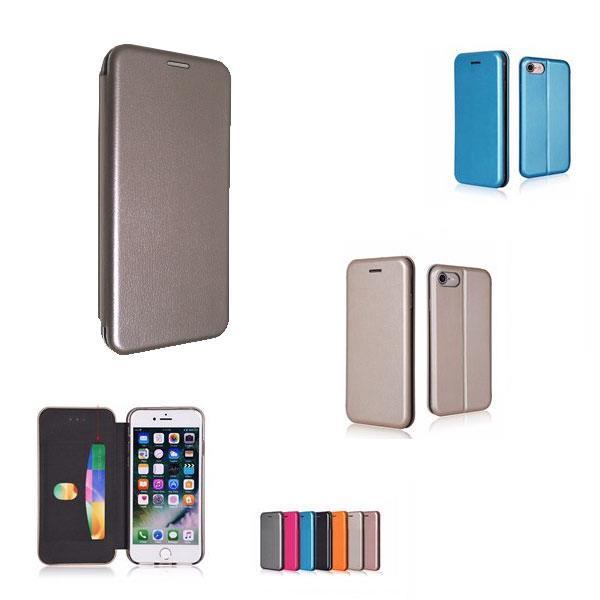 starfix Flip Wallet Tasche Schutz-Hülle Cover für Samsung Galaxy J6 Plus (2018) mit Kartenfach silber