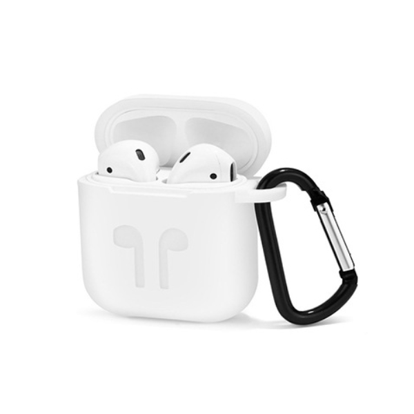 starfix Skin Silikon-Tasche Schutz-Hülle Cover für Airpods 1. & 2. Gen, weiß