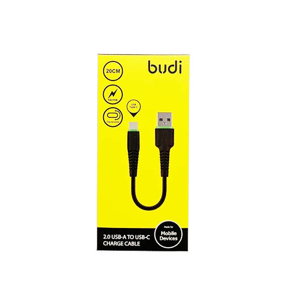 budi USB Type-C Reversible Schnellladekabel 20cm schwarz