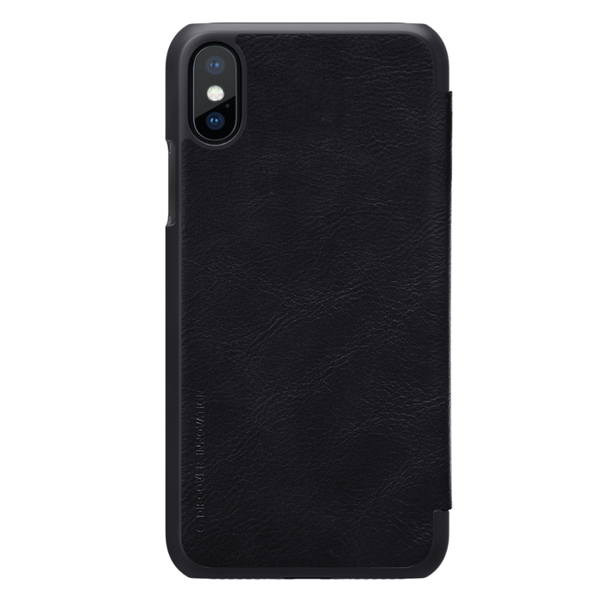 Nillkin Qin Leder Flip-Tasche mit Kartenfach für iPhone Xs / X schwarz
