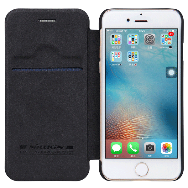 Nillkin Qin Leder Flip-Tasche mit Kartenfach für iPhone Xs / X schwarz