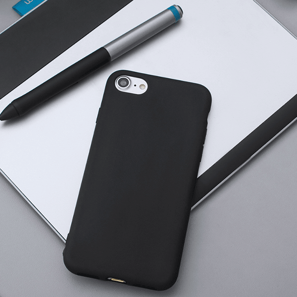 starfix Soft Matt Slim Silikon-Tasche für iPhone 8 Plus / 7 Plus schwarz