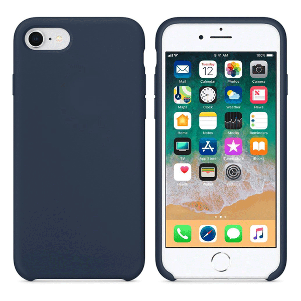 starfix Silikon-Tasche Schutz-Hülle Cover für iPhone 8 Plus / 7 Plus dunkelblau