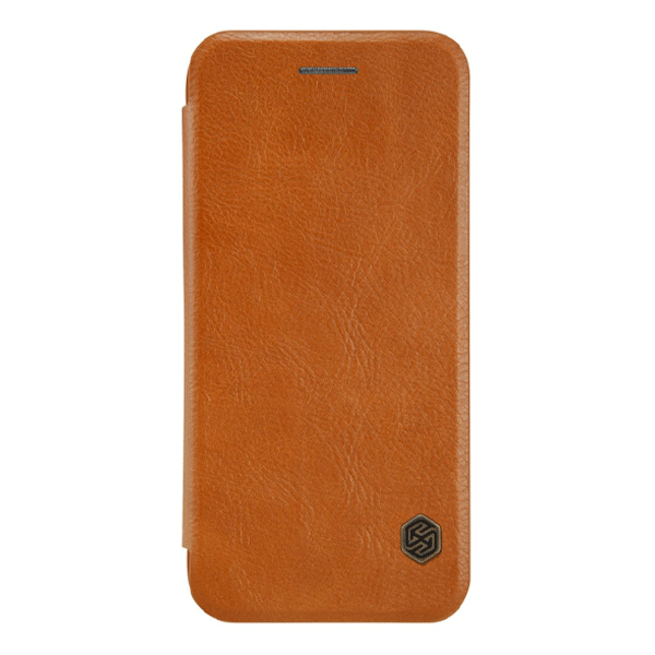 Nillkin Qin Leder Flip-Tasche mit Kartenfach Schutz Hülle für iPhone X / Xs braun