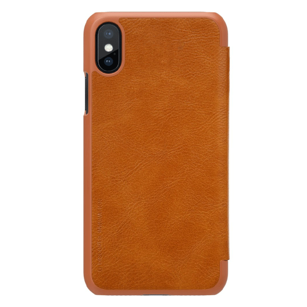 Nillkin Qin Leder Flip-Tasche mit Kartenfach Schutz Hülle für iPhone X / Xs braun