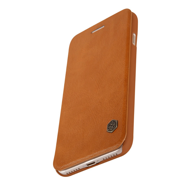 Nillkin Qin Leder Flip-Tasche mit Kartenfach Schutz Hülle für iPhone X / Xs braun