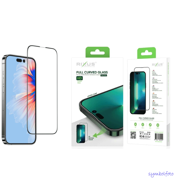 Rixus (Full Glue 5D) Displayschutz Glas passend für Apple iPhone XR / iPhone 11 schwarz