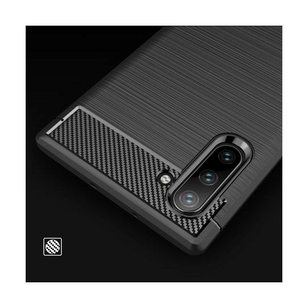 starfix Carbon Silikon-Hülle Tasche Case für Samsung Galaxy Note 10 schwarz