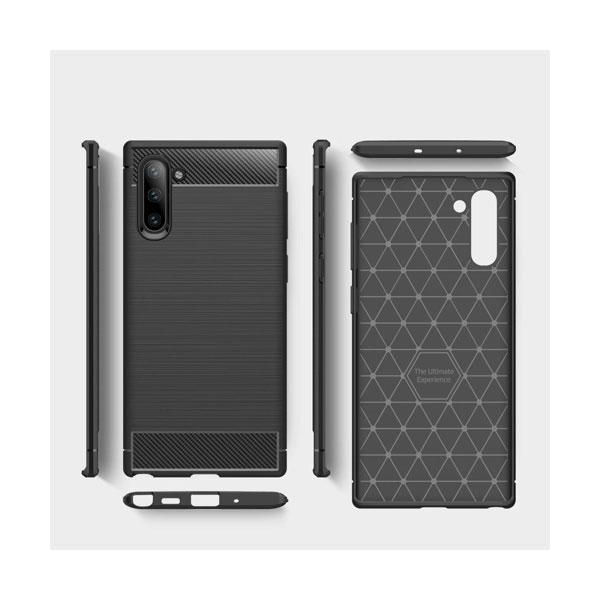 starfix Carbon Silikon-Hülle Tasche Case für Samsung Galaxy Note 10 schwarz