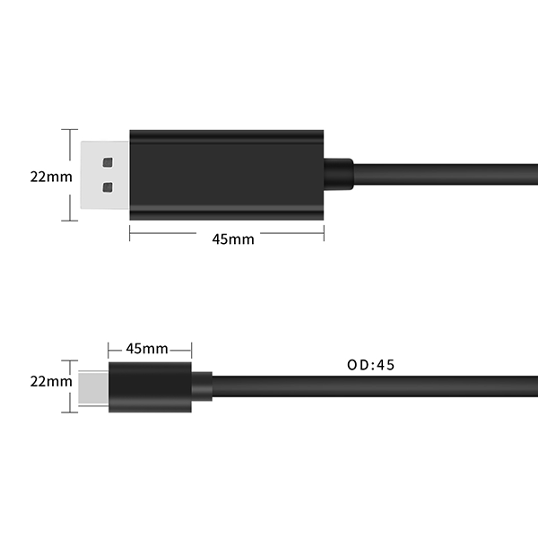 Onten Type-C zu DP Kabel  Displayport-Adapter 1.8m (OTN-9538)