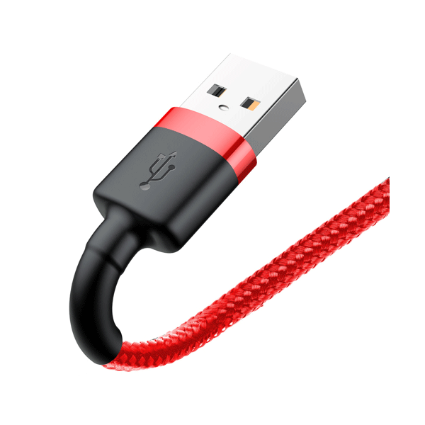 Baseus Cafule USB/Lightning Ladekabel/Datenkabel für iPhone/iPad/Airpods, Nylon geflochten - QC3.0 1,5A - rot (2M)