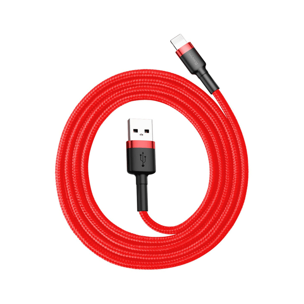 Baseus Cafule USB/Lightning Ladekabel/Datenkabel für iPhone/iPad/Airpods, Nylon geflochten - QC3.0 1,5A - rot (2M)