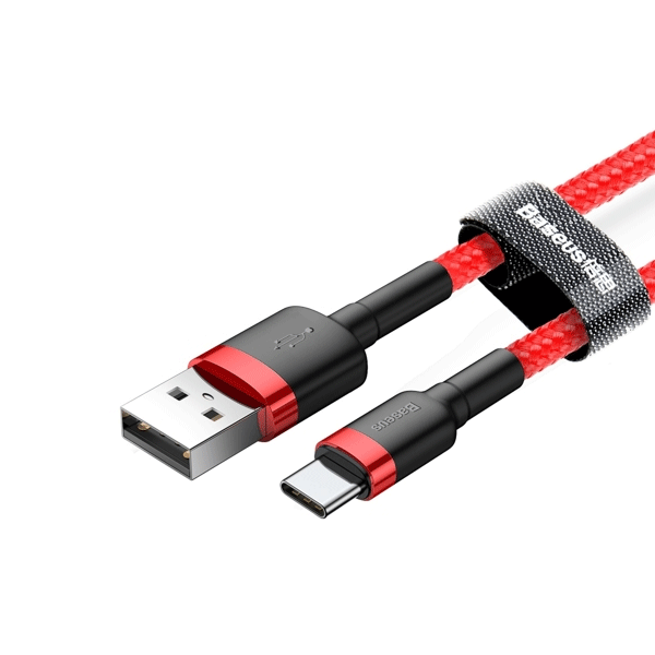 Baseus Cafule USB / USB Type-C Ladekabel/Datenkabel Nylon geflochten - QC3.0, 2A - rot (2M)