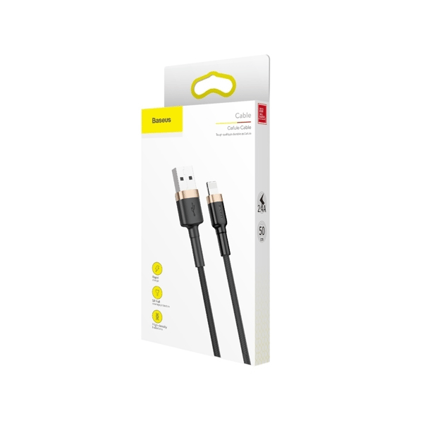 Baseus Lightning Datenkabel/Ladekabel, Nylon Geflochten schwarz/gold (2m)