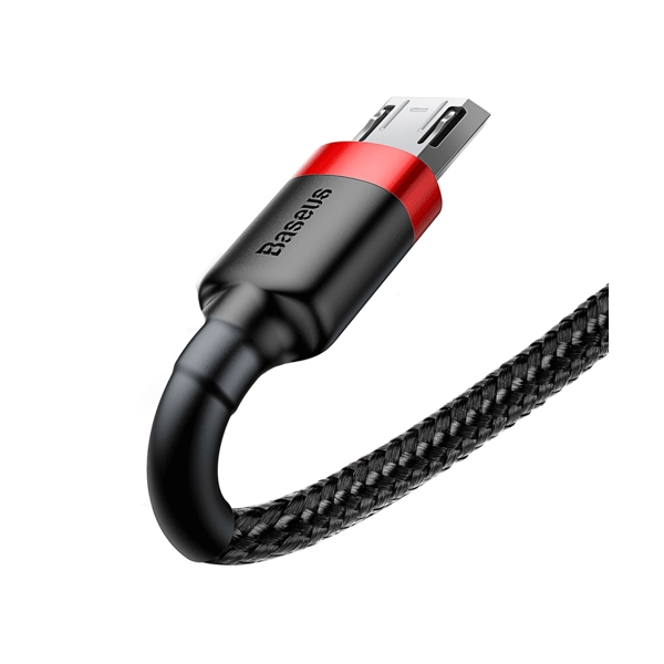 Baseus Cafule USB / Micro-USB Ladekabel/Datenkabel Nylon geflochten - QC3.0 2.4A - schwarz/rot (0,5M)