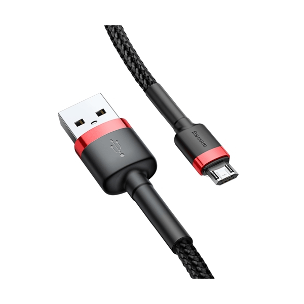 Baseus Cafule USB / Micro-USB Ladekabel/Datenkabel Nylon geflochten - QC3.0 2.4A - schwarz/rot (0,5M)