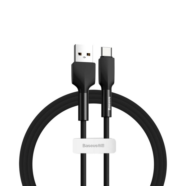 Baseus Premium - Silica Gel - USB/USB-Type-C Ladekabel/Datenkabel - 2A, 480 Mbit / s - schwarz (1M)