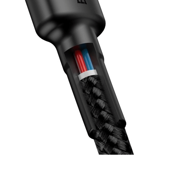 Baseus Cafule Cable durabel Kabel mit Nylon geflochtenes Ladekabel USB-C PD / USB-C - PD PD2.0 60W 20V 3A QC3.0 - schwarz-grau (1M)
