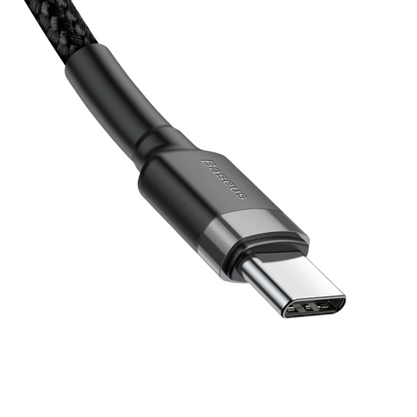 Baseus Cafule Cable durabel Kabel mit Nylon geflochtenes Ladekabel USB-C PD / USB-C - PD PD2.0 60W 20V 3A QC3.0 - schwarz-grau (1M)