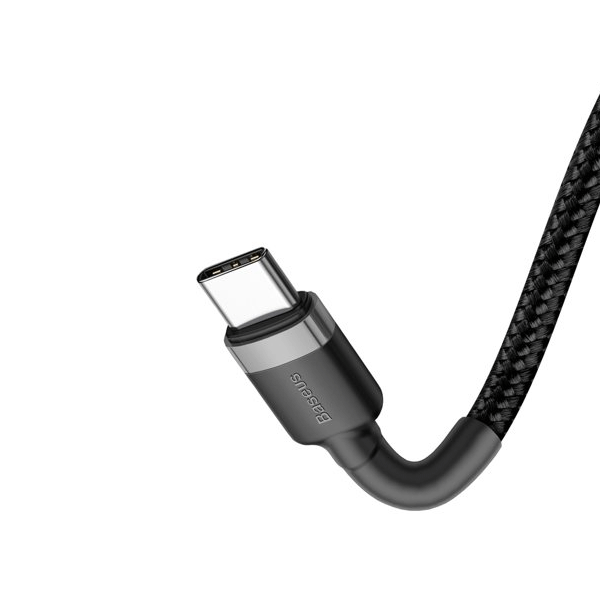 Baseus Cafule Cable durabel Kabel mit Nylon geflochtenes Ladekabel USB-C PD / USB-C - PD PD2.0 60W 20V 3A QC3.0 - schwarz-grau (1M)