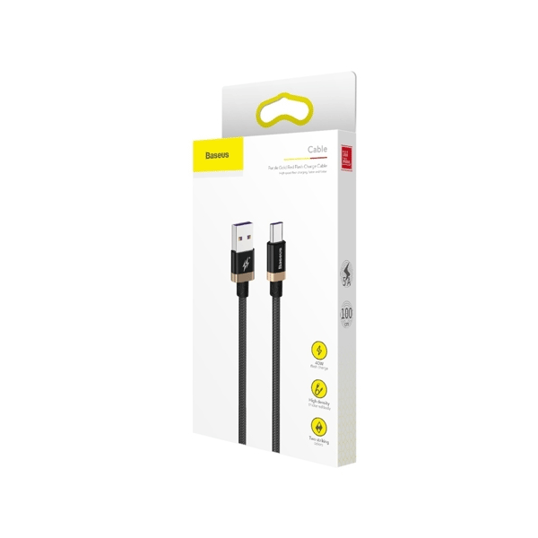 Baseus USB / USB-C Ladekabel/Datenkabel Nylon geflochten SuperCharge - 40W 3.0 QC3.0 - schwarz (2M) Baseus USB / USB-C Ladekabel/Datenkabel Nylon geflochten SuperCharge - 40W 3.0 QC3.0 - schwarz (2M)