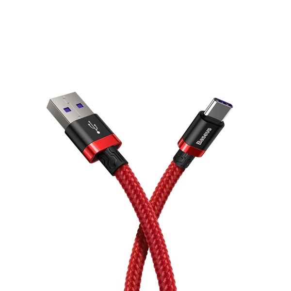 Baseus USB / USB-C Ladekabel/Datenkabel Nylon geflochtenes SuperCharge 40W 3.0 QC3.0 rot (1M)