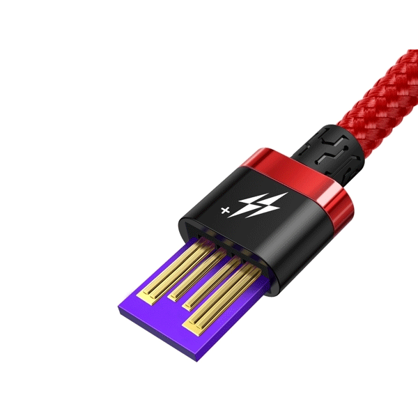 Baseus USB / USB-C Ladekabel/Datenkabel Nylon geflochtenes SuperCharge 40W 3.0 QC3.0 rot (1M)