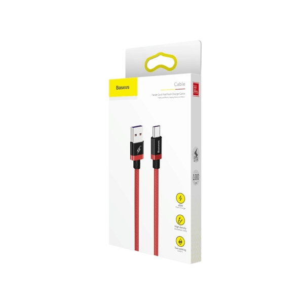 Baseus USB / USB-C Ladekabel/Datenkabel Nylon geflochtenes SuperCharge 40W 3.0 QC3.0 rot (1M)