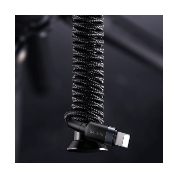 Baseus Cafule Lightning - USB TypeC Ladekabel/Datenkabel für iPhone / iPad / Airpods Nylon geflochten 18W QC3.0 schwarz-grau (1M)