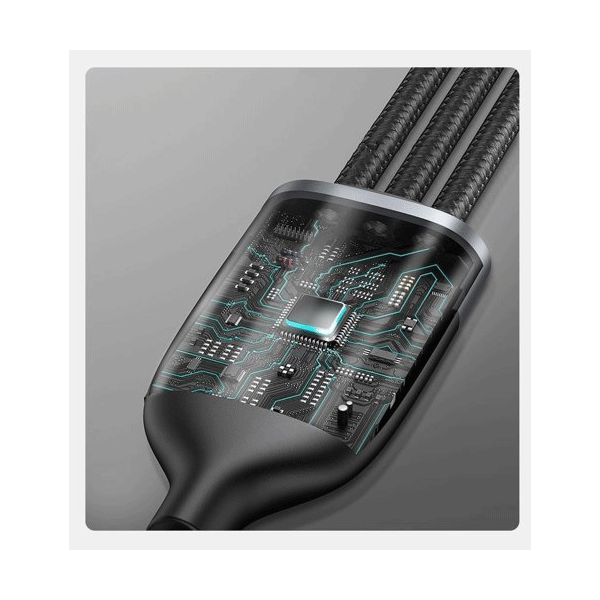 Baseus 3in1 USB - Lightning / USB Typ-C / Micro-USB - Ladekabel/Datenkabel Nylon geflochten - 5A, 480 Mbit/s, 40W, orange (1,2M)