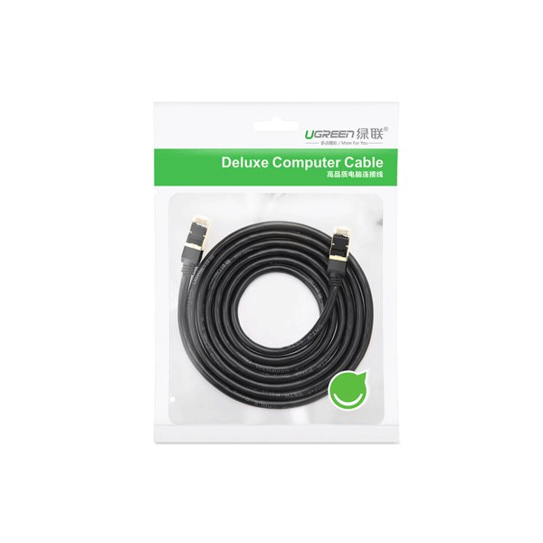 Ugreen Internetkabel Netzwerkkabel Ethernet-Patchkabel RJ45 Cat 7 STP LAN 10 Gbit / s  schwarz (1m)