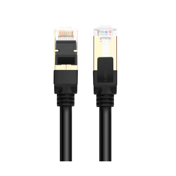 Ugreen Internetkabel Netzwerkkabel Ethernet-Patchkabel RJ45 Cat 7 STP LAN 10 Gbit / s  schwarz (1m)