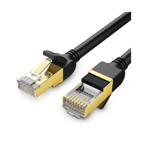 Ugreen Internetkabel Netzwerkkabel Ethernet-Patchkabel RJ45 Cat 7 STP LAN 10 Gbit / s  schwarz (1m)