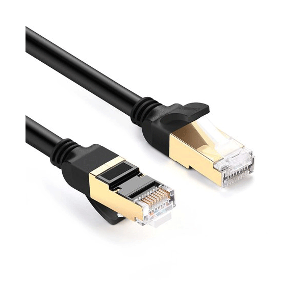 Ugreen Internetkabel Netzwerkkabel Ethernet-Patchkabel RJ45 Cat 7 STP LAN 10 Gbit / s  schwarz (1m)