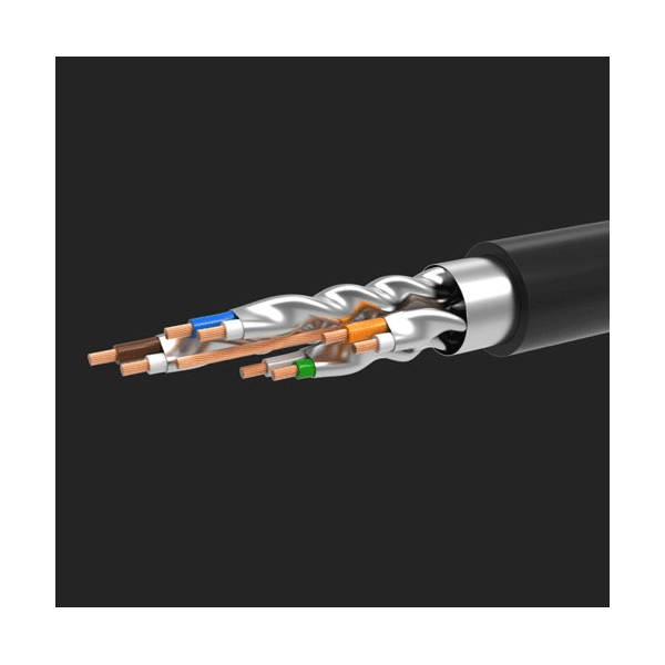 Ugreen Internetkabel Netzwerkkabel Ethernet-Patchkabel RJ45 Cat 7 STP LAN 10 Gbit / s  schwarz (1m)