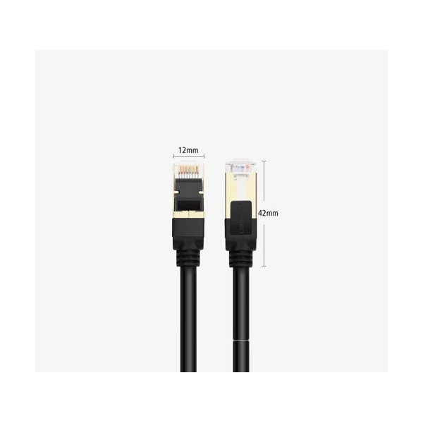 Ugreen Internetkabel Netzwerkkabel Ethernet-Patchkabel RJ45 Cat 7 STP LAN 10 Gbit / s  schwarz (1m)