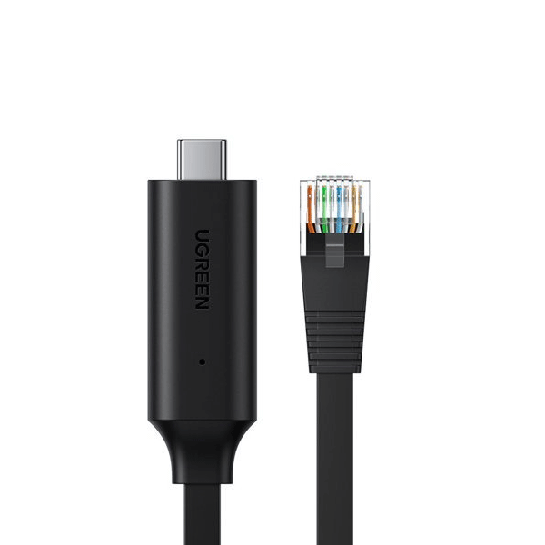 Ugreen USB Typ C - RJ45 Konsole Flachkabel schwarz  ( 1,5 m)