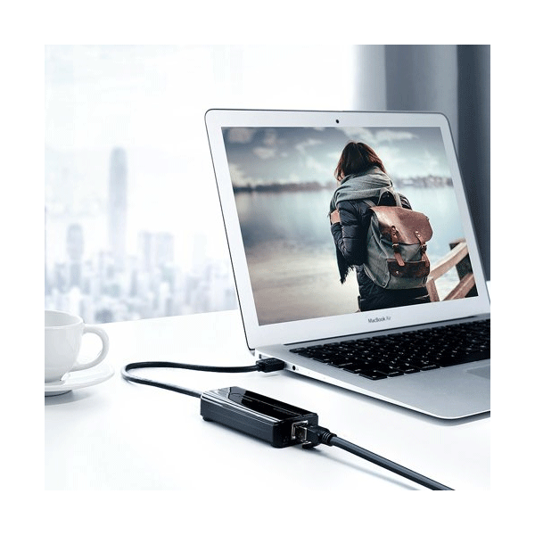 Ugreen HUB 3x USB 3.0 Externer Netzwerkadapter RJ45 Giga Ethernet schwarz Ugreen HUB 3x USB 3.0 Externer Netzwerkadapter RJ45 Giga Ethernet schwarz