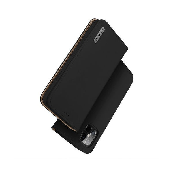 Dux Ducis Wish Series Echt Leder Flip Wallet für Apple iPhone 12 Pro Max, schwarz