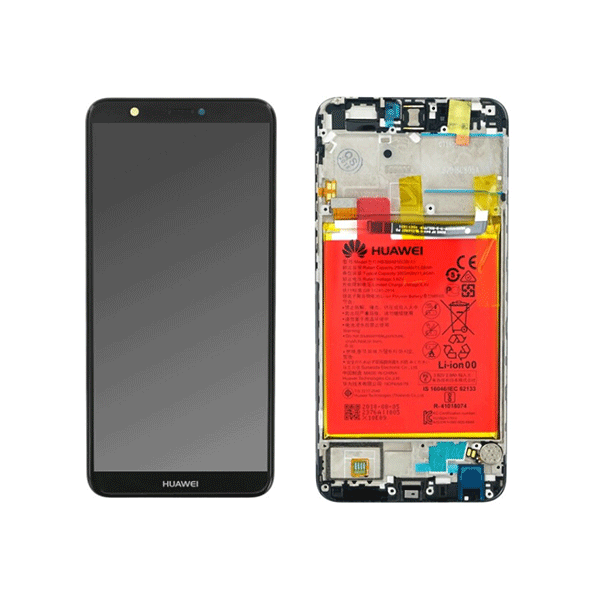 Huawei P Smart (FIG-L31) LCD Display + Rahmen inkl. Akku, schwarz