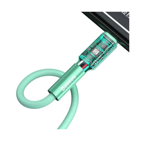 Baseus Premium- Silica Gel - USB/Lightning Ladekabel/Datenkabel - 2,4  480 Mbit / s -  grün (1M)