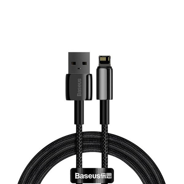 Baseus Tungsten Lade-/Datenkabel USB - Lightning 2,4 A schwarz (2m)