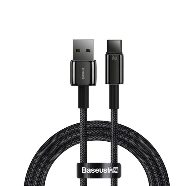 Baseus Tungsten Lade-/Datenkabel USB - USB Typ C 66 W (11V/6A) Quick Charge AFC FCP SCP schwarz (2m)