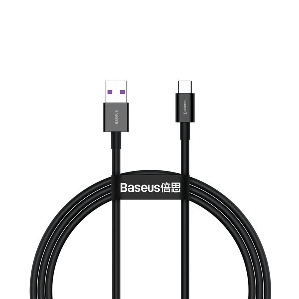 Baseus Superior Schnellladekabel USB zu USB Typ C 66 W (11 V / 6 A) Huawei SuperCharge schwarz (1m)
