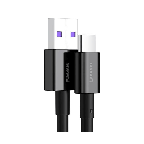 Baseus Superior Schnellladekabel USB zu USB Typ C 66 W (11 V / 6 A) Huawei SuperCharge schwarz (1m)