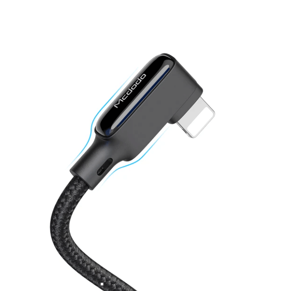 Mcdodo CA-7300 Black-Glue-Serie 90 Grad iPhone, iPad, Airpods Lightning Daten-/Ladekabel 1,8 m
