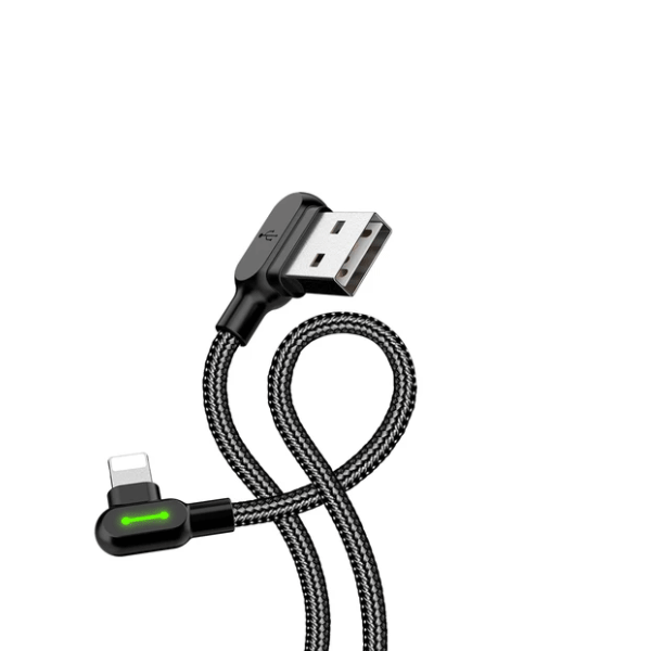 Mcdodo CA-4679 90 Grad Lightning Ladekabel/Datenkabel für iPhone, iPad, Airpods, schwarz (3m)