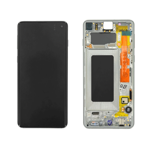 Samsung Galaxy S10 SM-G973F LCD Display mit Rahmen, weiss