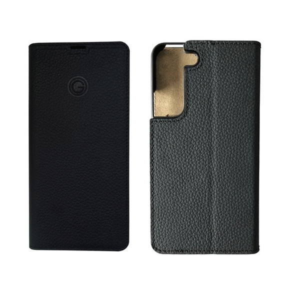 Galeli Echtleder Book Case Schutz-Hülle Marc Flip-Tasche passend für Samsung Galaxy S22, schwarz